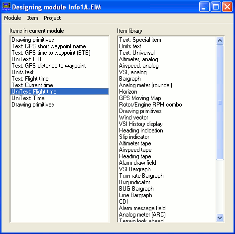 Projektowanie modułu INFO